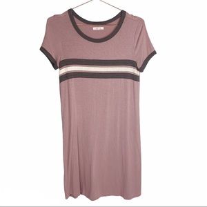 Maurice’s Striped Ringer T-Shirt‎ Dress Mauve